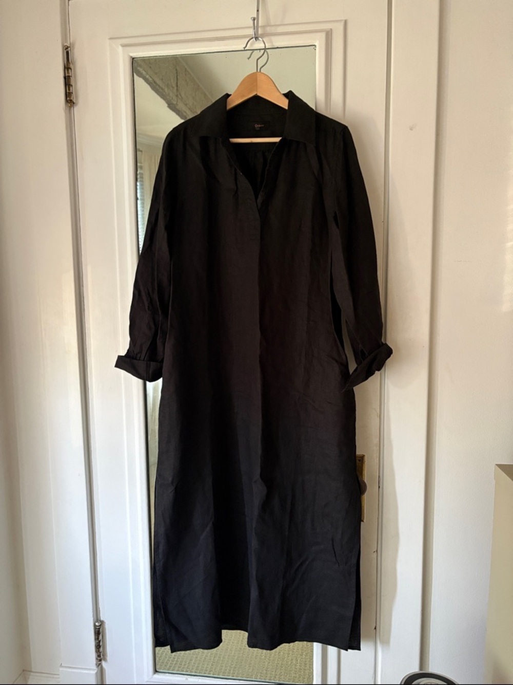 NWOT Quince 100% Linen Black Maxi Pullover Dress